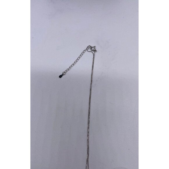 Penta Crystal Bar Charm Necklace Silver Tone Adjustable Chain Women's Jewelry - Picture 7 of 8